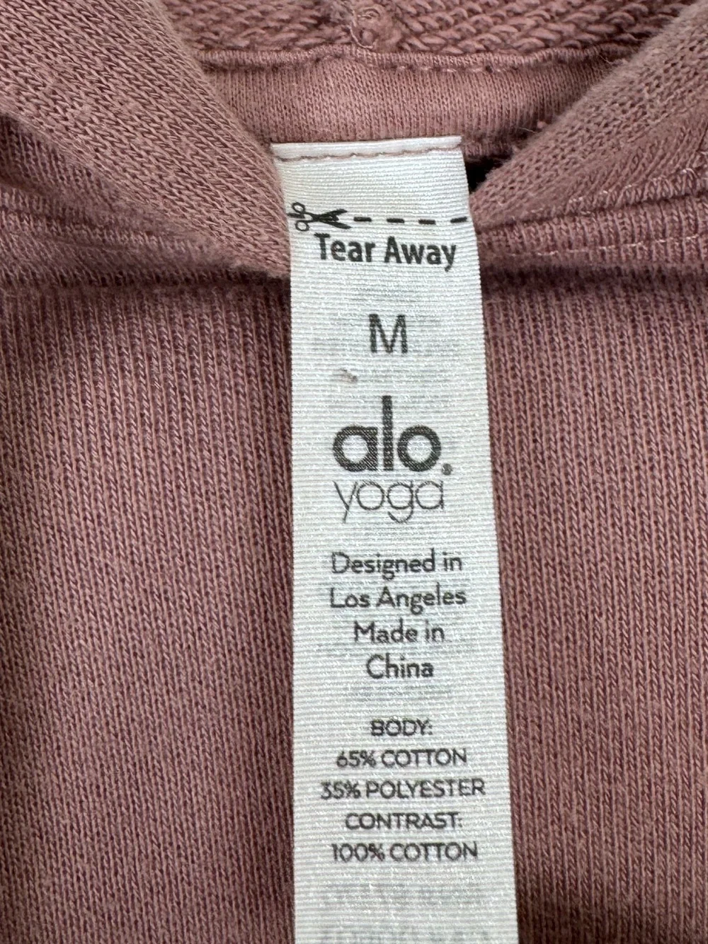 Alo Yoga Cropped Hoodie Sweatshirt Smokey Quartz Women Size Medium